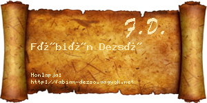 Fábián Dezső névjegykártya