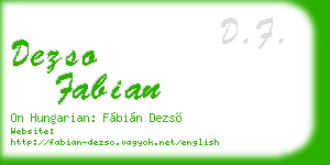 dezso fabian business card
