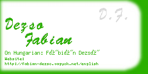 dezso fabian business card